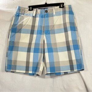 American Eagle Men’s Blue and Gray Plaid Shorts Size 33‎ EUC